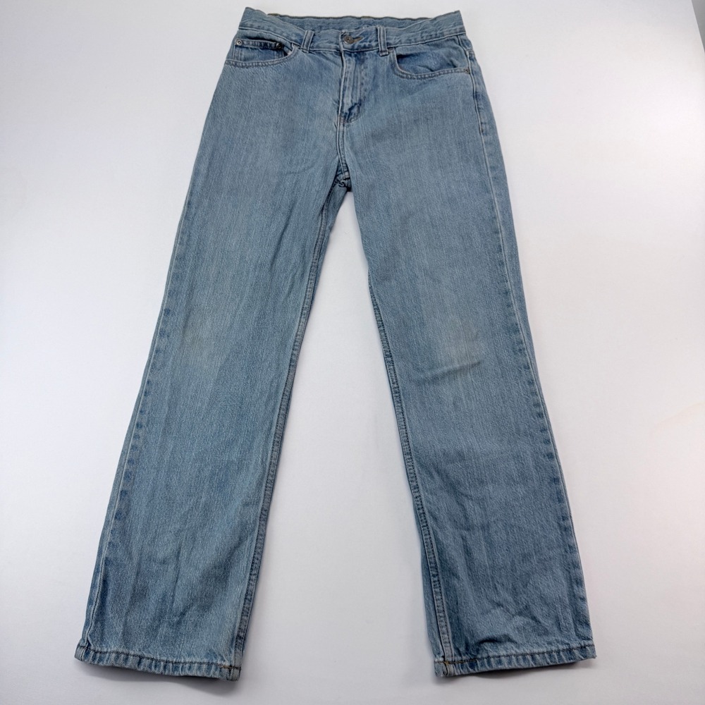 Faded Glory Light Wash Straight Leg Jeans 100% Cotton Blue Denim Size 16R